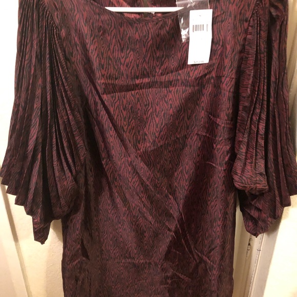 PARKER PLEATED SLEEVE PRINT DRESS sz s - Picture 2 of 8